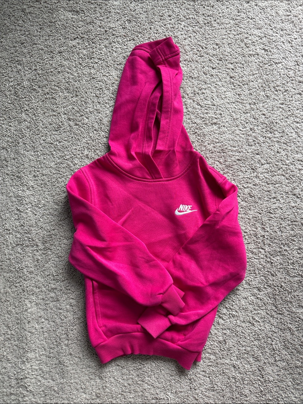 Nike Hot Pink Pullover Hoodie with White Swoosh